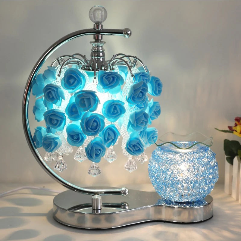 Rose Incense Burner Aromatherapy Lamp – Plug-In Essential Oil Diffuser, Bedroom Bedside Light, Perfect Birthday & Wedding Gift