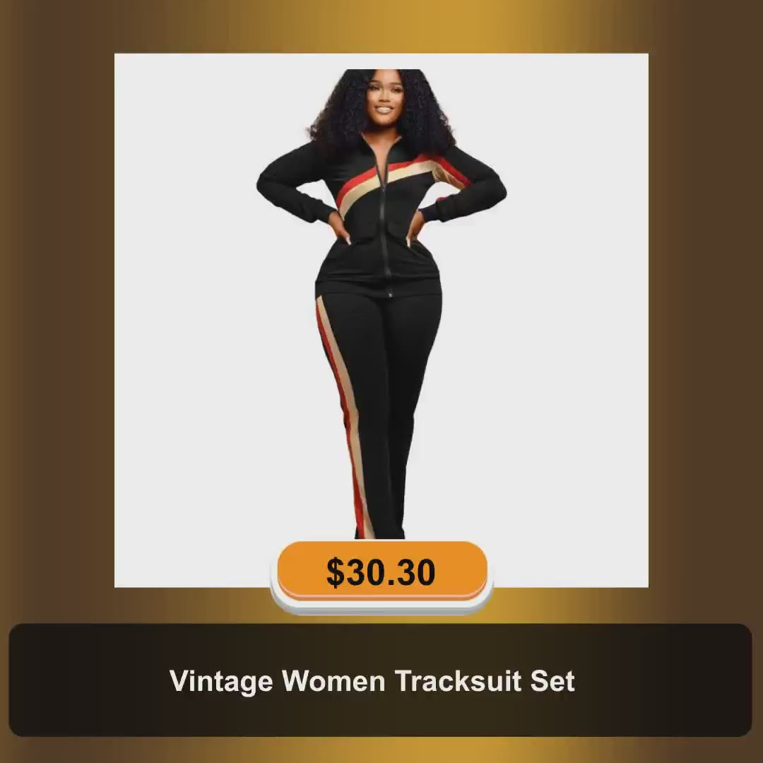 Vintage Women Tracksuit Set by@Vidoo