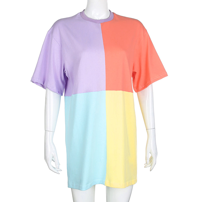 Personalized Stitching Contrast T-shirt