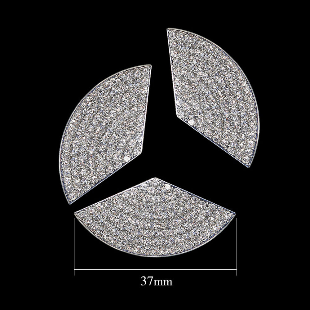 Steering Wheel Crystal Emblem Logo Sticker Decal