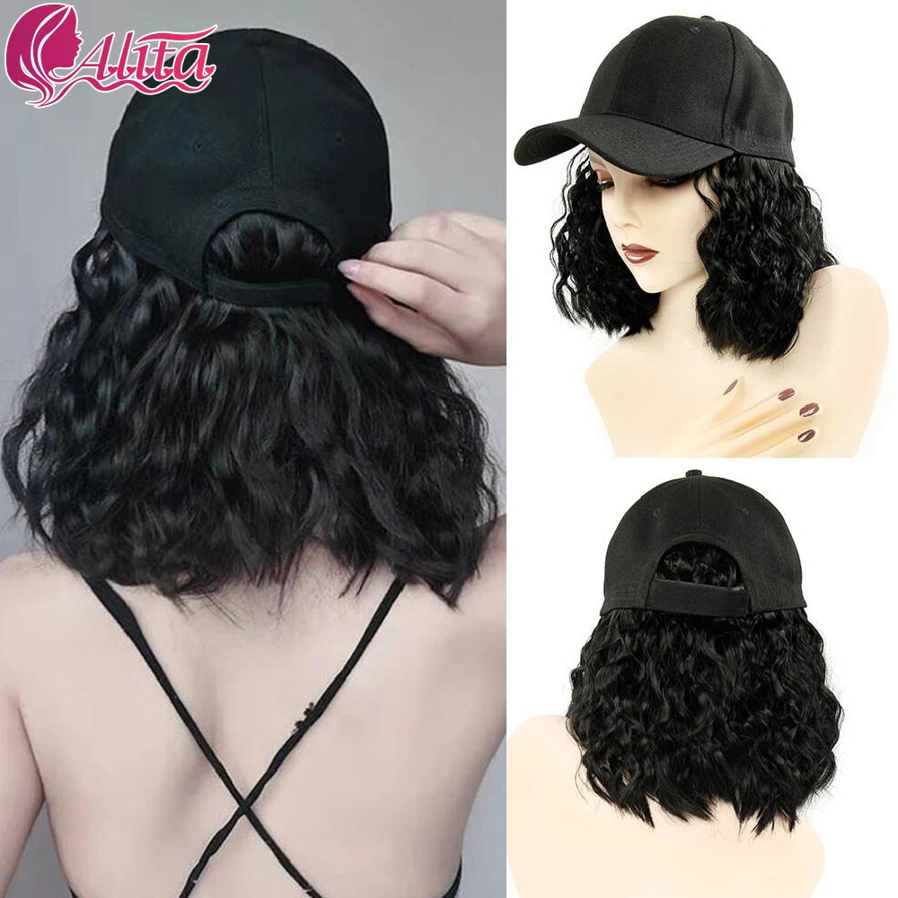 Baseball Cap Short curly Wig