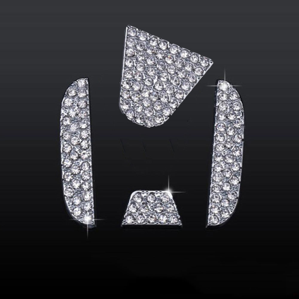 Steering Wheel Crystal Emblem Logo Sticker Decal