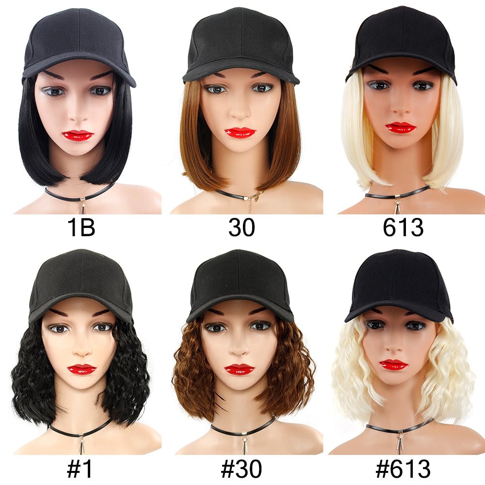 Baseball Cap Short curly Wig