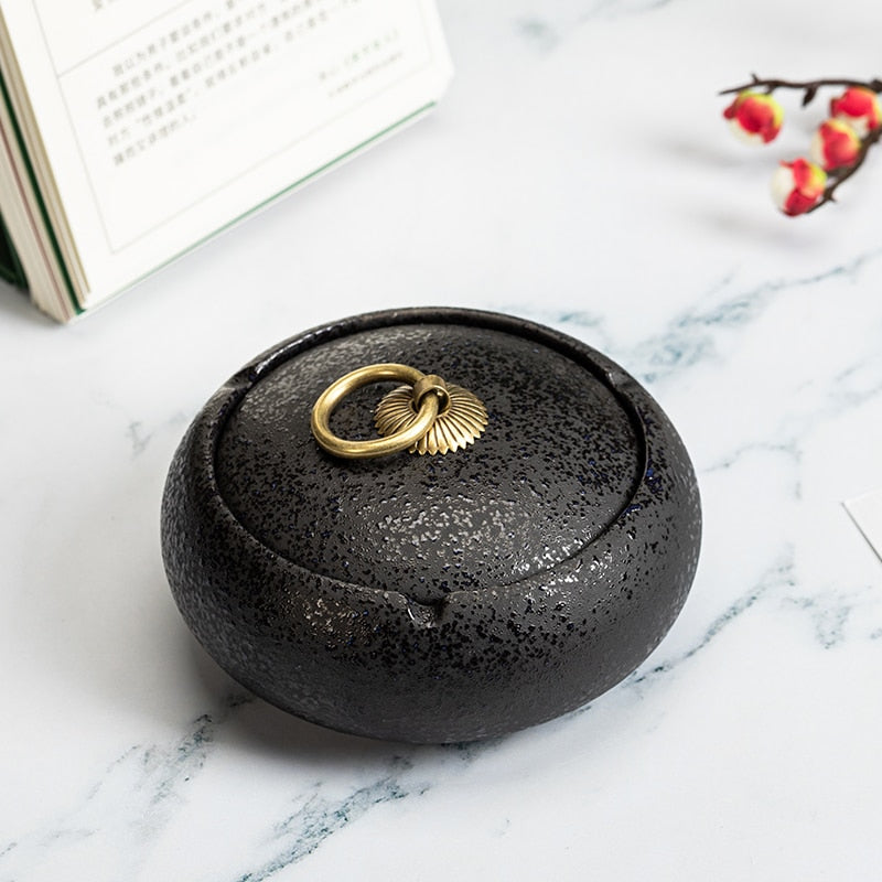 Ceramic Ashtray with Lid