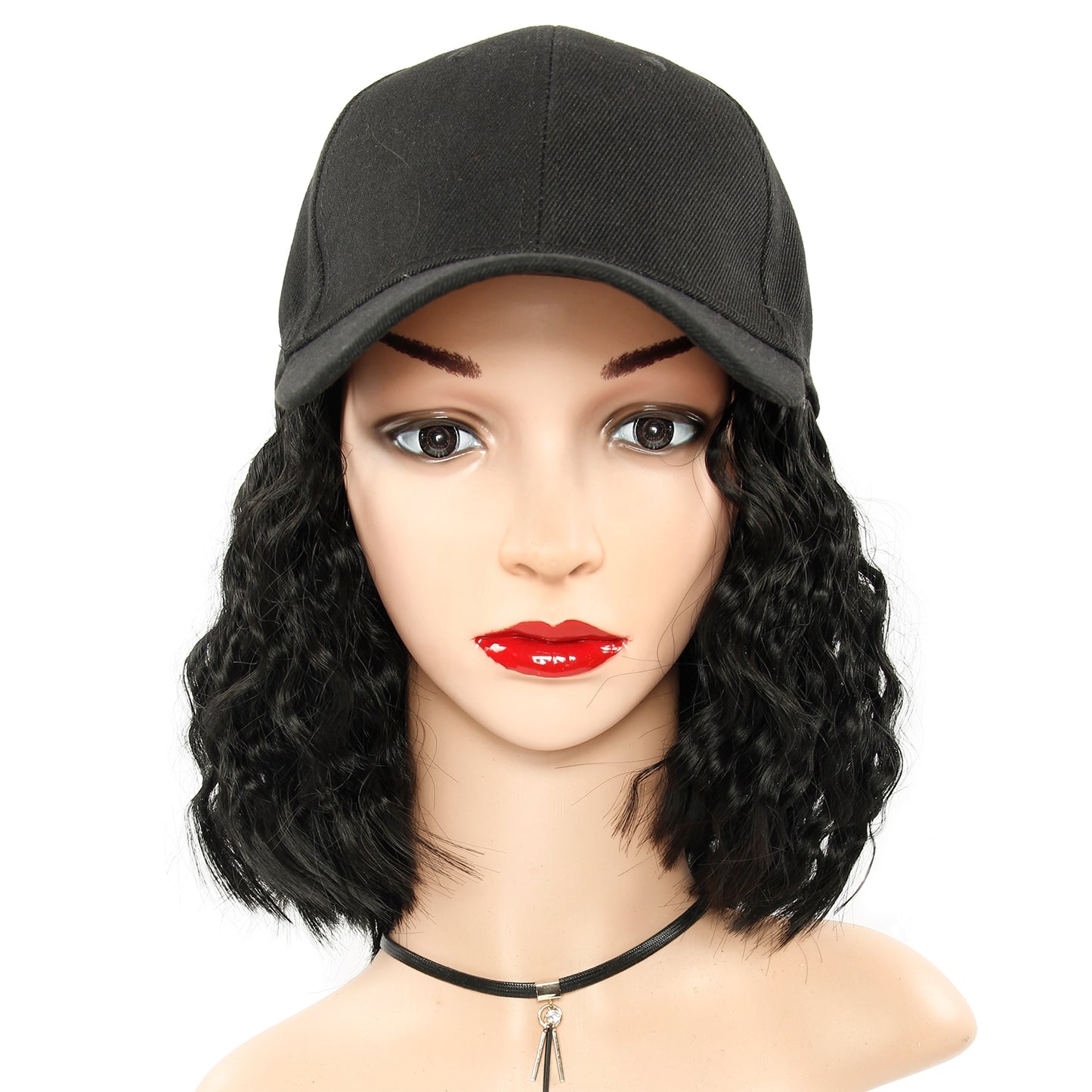 Baseball Cap Short curly Wig