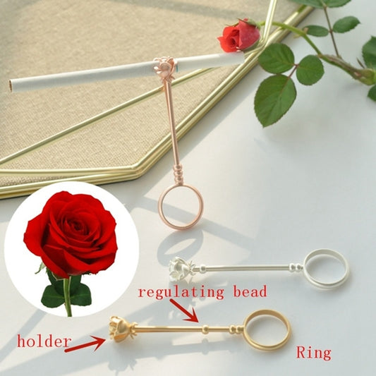 Rose Flower Retro Blunt Holder Ring