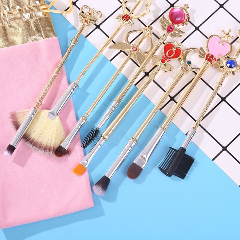 Gold Sakura Sailor Moon Makeup Brushes Set