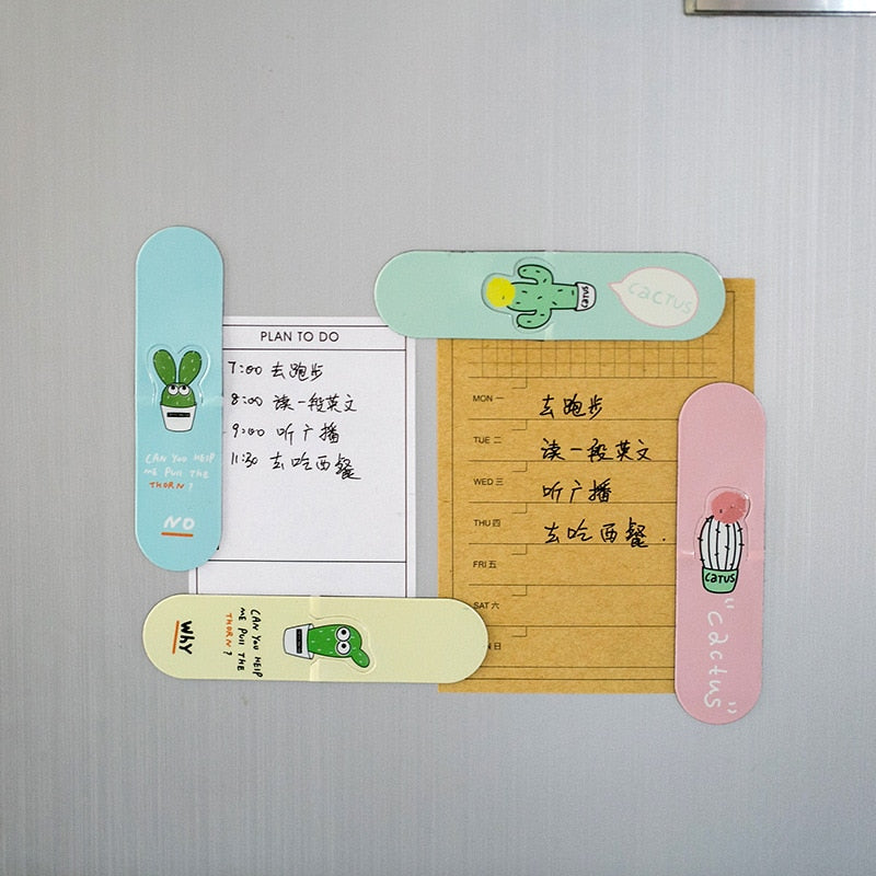 1 Set Fresh Cactus Sakura Unicorn Magnetic Bookmarks Books Marker of Page Student Stationery School Office Supply