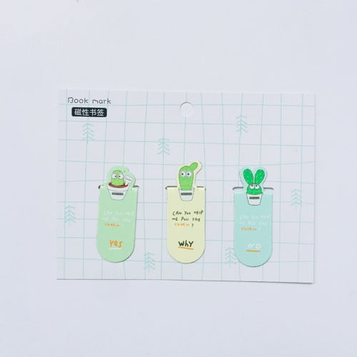 1 Set Fresh Cactus Sakura Unicorn Magnetic Bookmarks Books Marker of Page Student Stationery School Office Supply