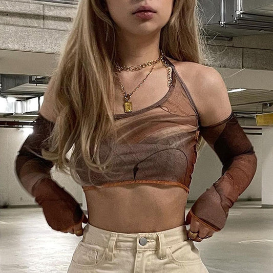 Y2k Gothic Print Tops