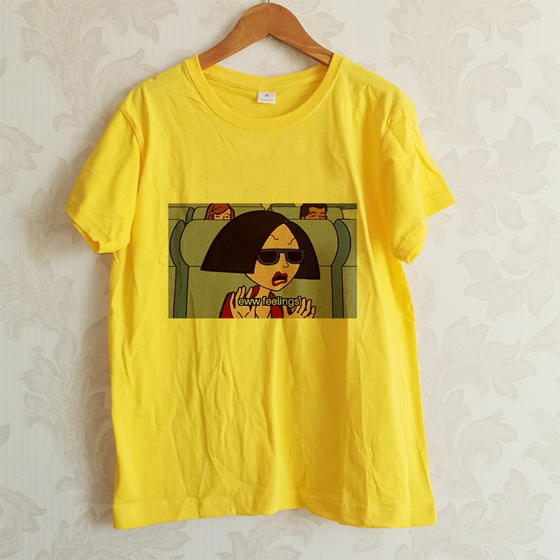 Daria Eww Feelings Printed Women's T Shirts Casual Loose Summer Aesthetic Tops Vintage