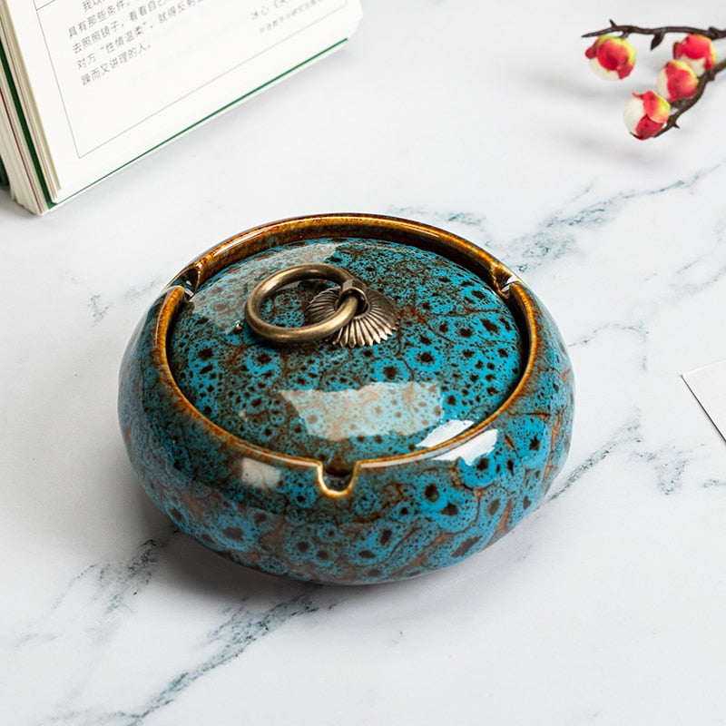 Ceramic Ashtray with Lid
