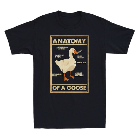 Anatomy Of A Goose Funny Duck Graphic Gaming Vintage T Shirt