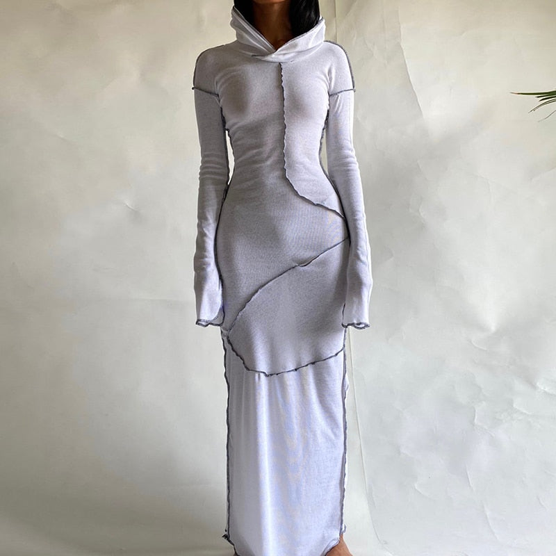 Long Sleeve Hooded Maxi Dress