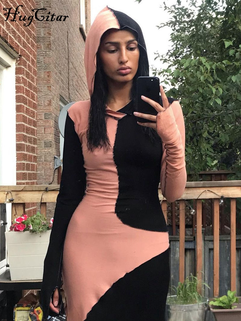 Long Sleeve Hooded Maxi Dress