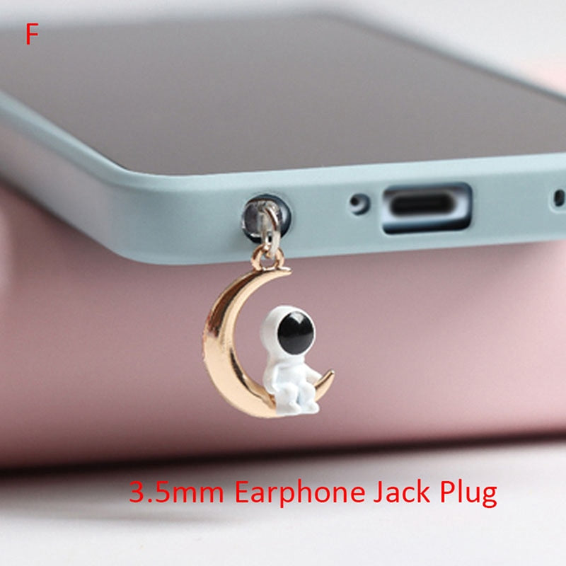 Astronaut Dust Plug Charm iPhone