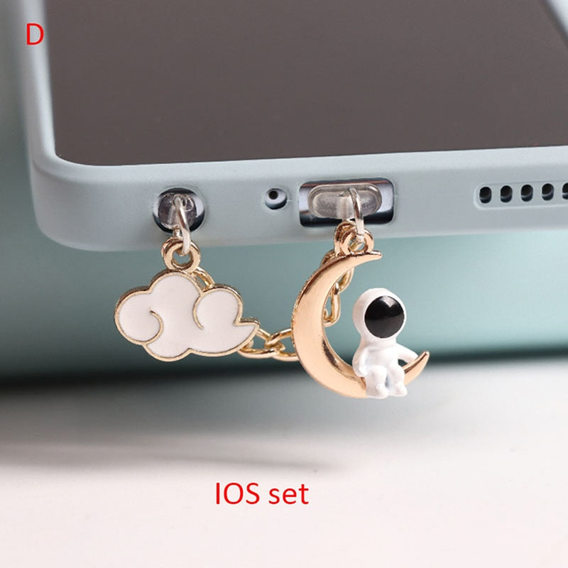 Astronaut Dust Plug Charm iPhone