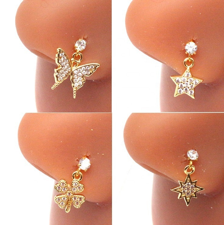 Nose Piercing Hoop Cuff Rings