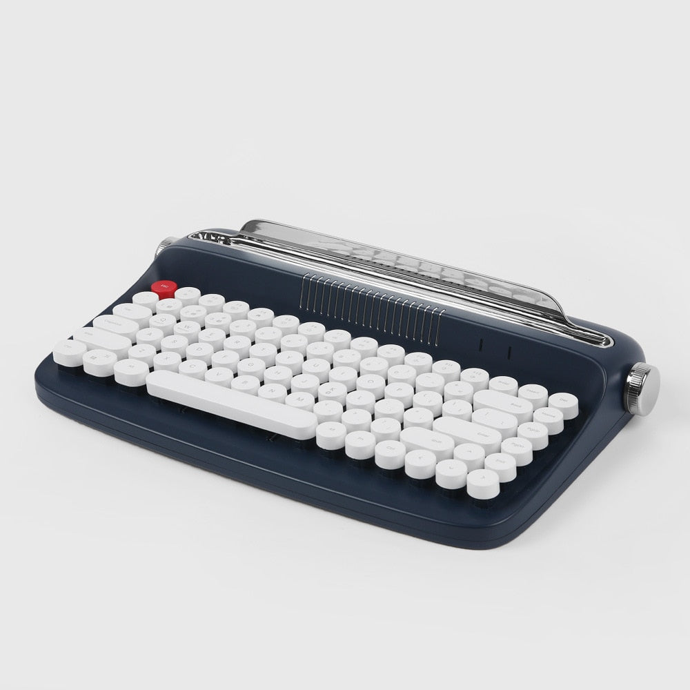 Bluetooth Wireless Keyboard 84 Keys Office Typewriter Feel Keyboard Tablet Stylish Retro Round Key Cap Teclado