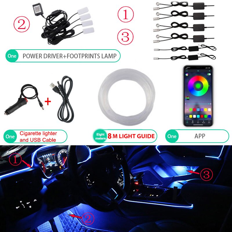 Neon LED Car Interior Ambient Light Strip