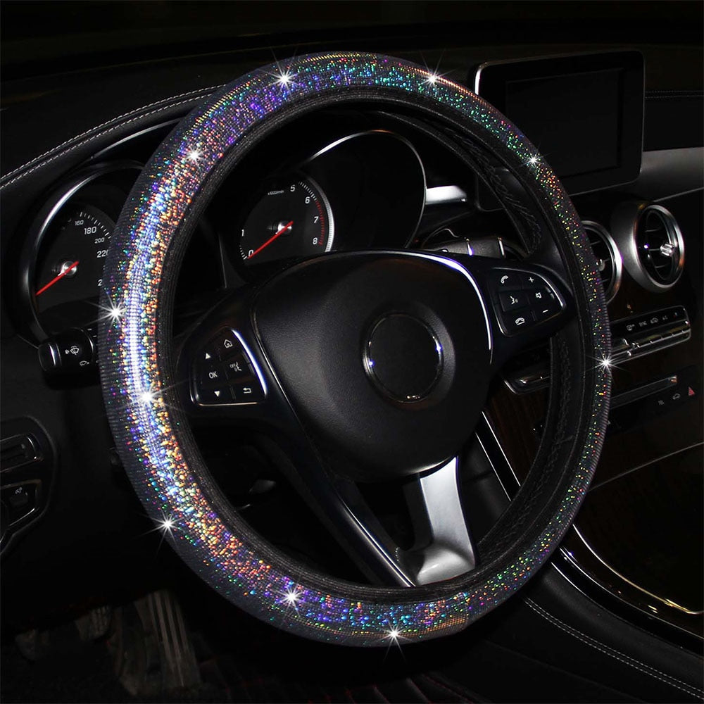 Steering Wheel Cover With Crystal Diamond Sparkles