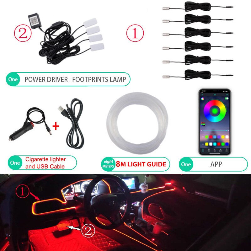 Neon LED Car Interior Ambient Light Strip