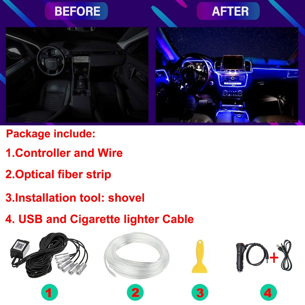 Neon LED Car Interior Ambient Light Strip