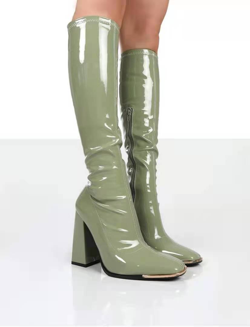 Square Heel Knee-High Boots