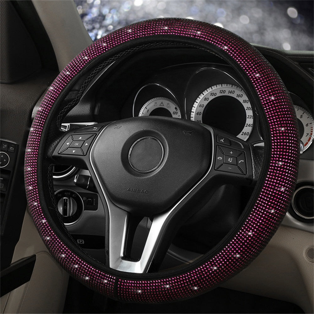Steering Wheel Cover With Crystal Diamond Sparkles