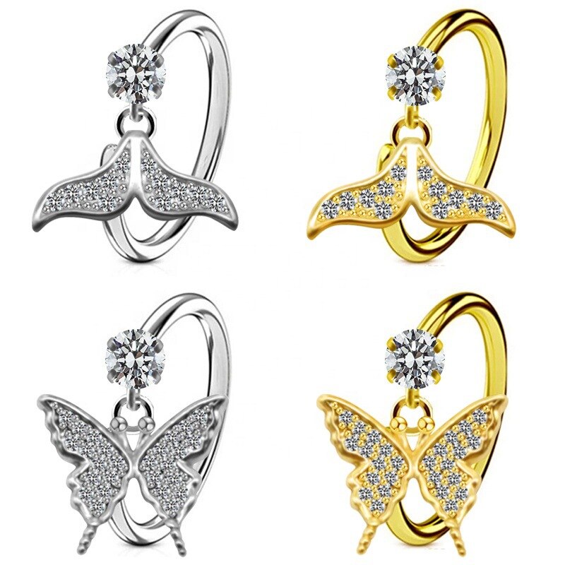 Nose Piercing Hoop Cuff Rings