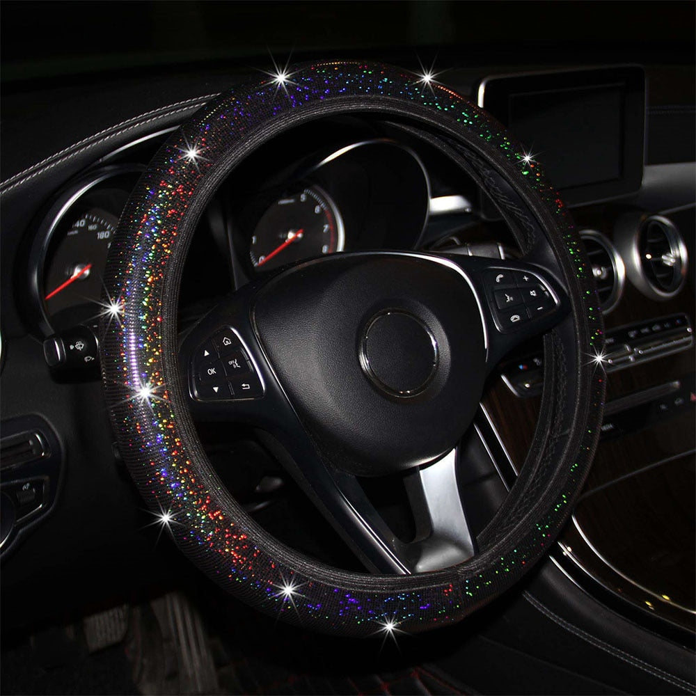 Steering Wheel Cover With Crystal Diamond Sparkles