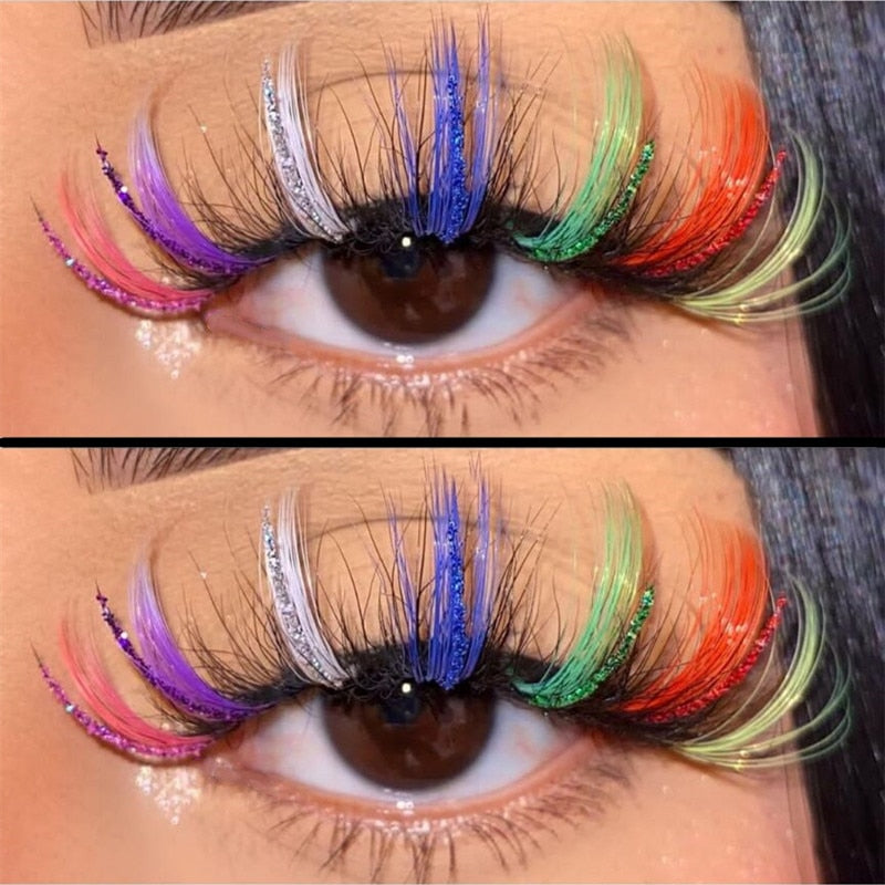 Fluffy Rainbow Color Mink Eyelashes Value Pack 10% off