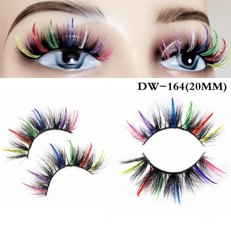 Fluffy Rainbow Color Mink Eyelashes Value Pack 10% off