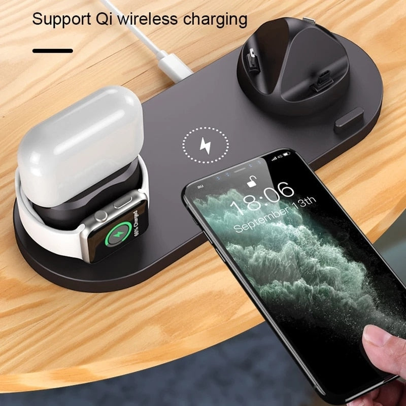 7 in 1 Wireless Charger Stand Pad For iPhone 14 13 12 Pro Max Apple Watch Fast Charging Dock Station for Airpods Pro IWatch