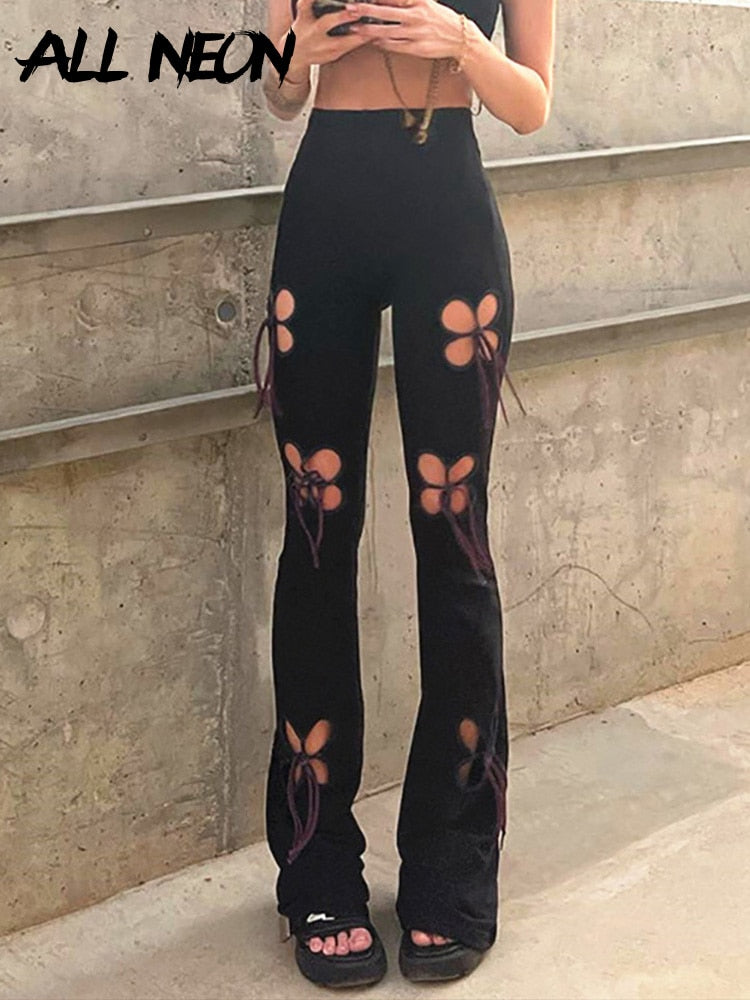 90s Aesthetics Retro Butterfly Pants