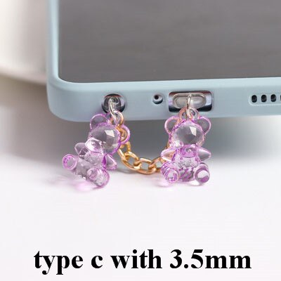 Acrylic Bear Charge Port Plug