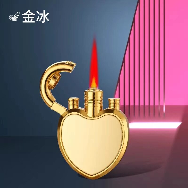 Heart Shaped Love Gas Lighter& Flashlight