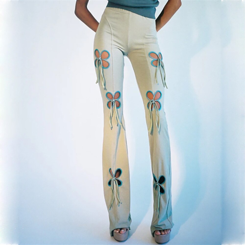 90s Aesthetics Retro Butterfly Pants
