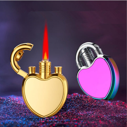 Heart Shaped Love Gas Lighter& Flashlight