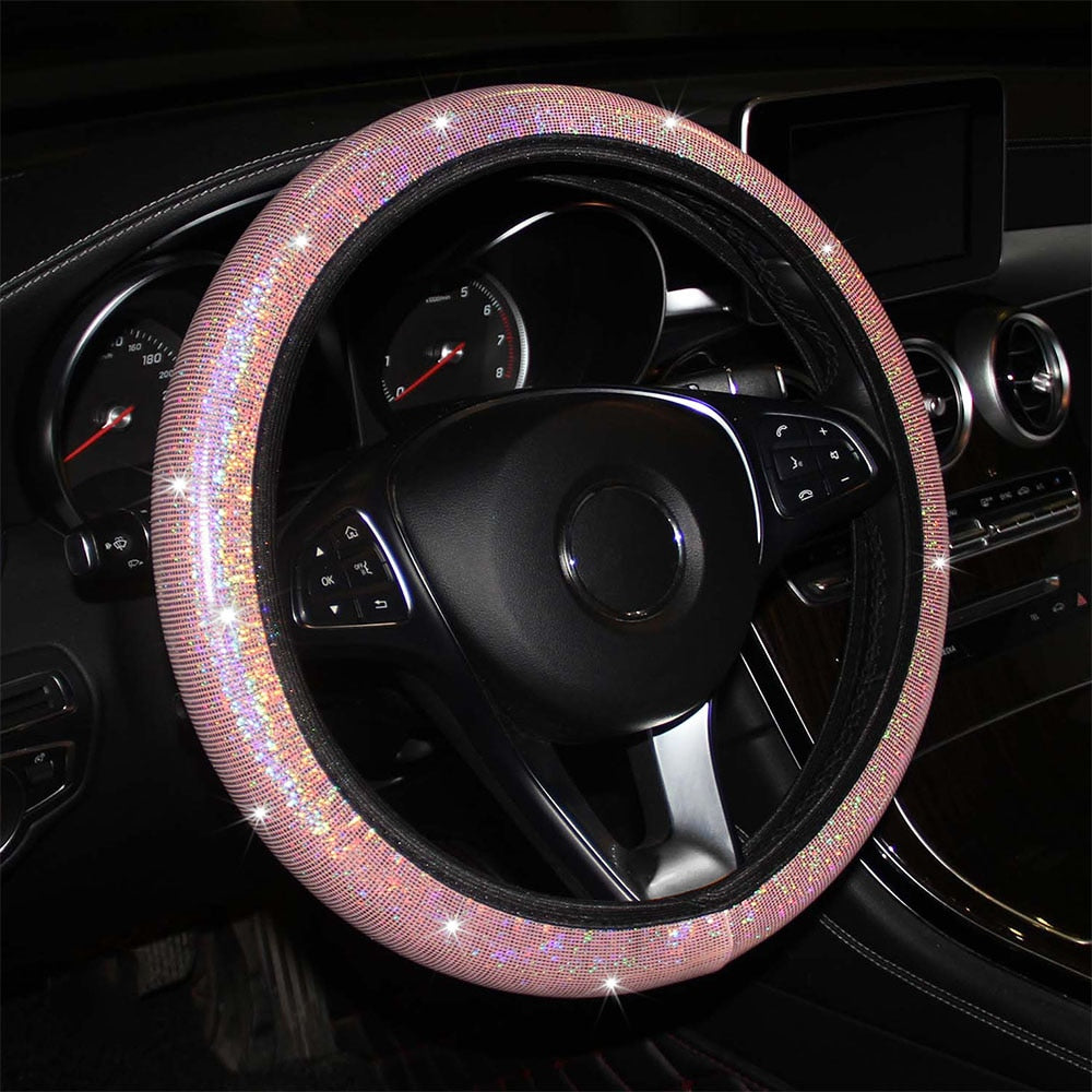 Steering Wheel Cover With Crystal Diamond Sparkles