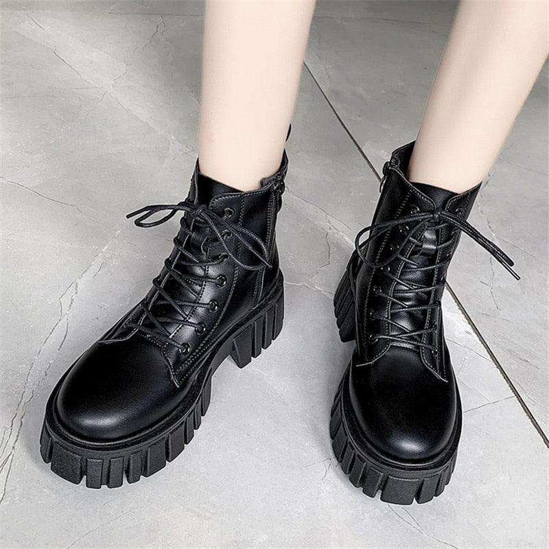 Lace Up Combat Booties
