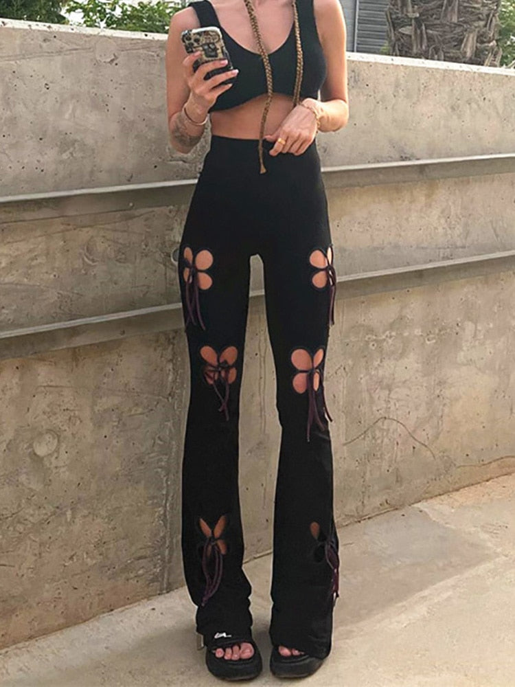 90s Aesthetics Retro Butterfly Pants