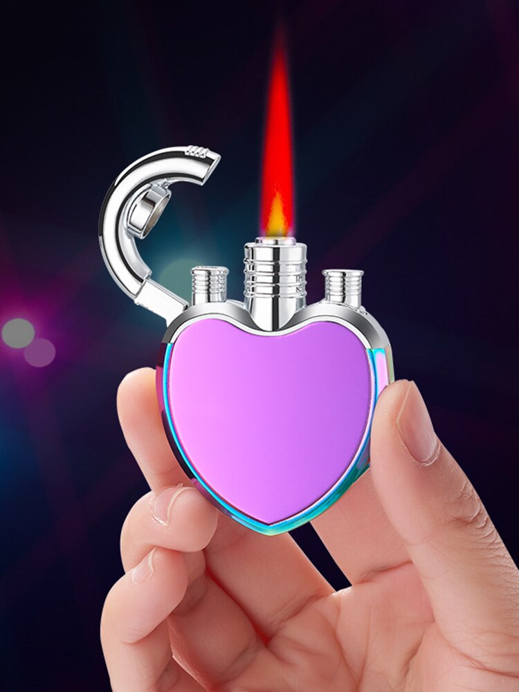 Heart Shaped Love Gas Lighter& Flashlight