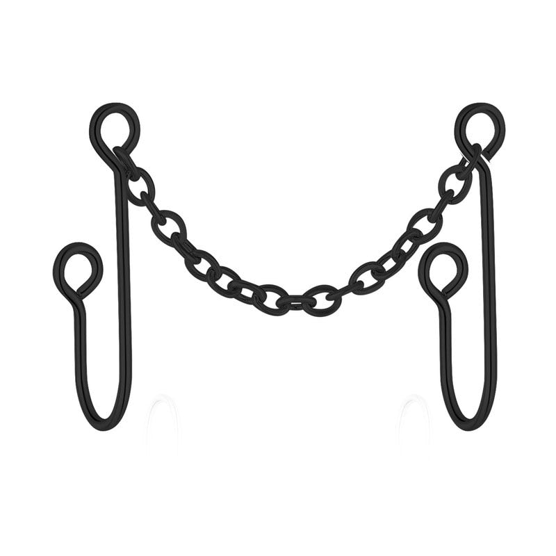 Double Heart Nose Chain Cuff Piercing